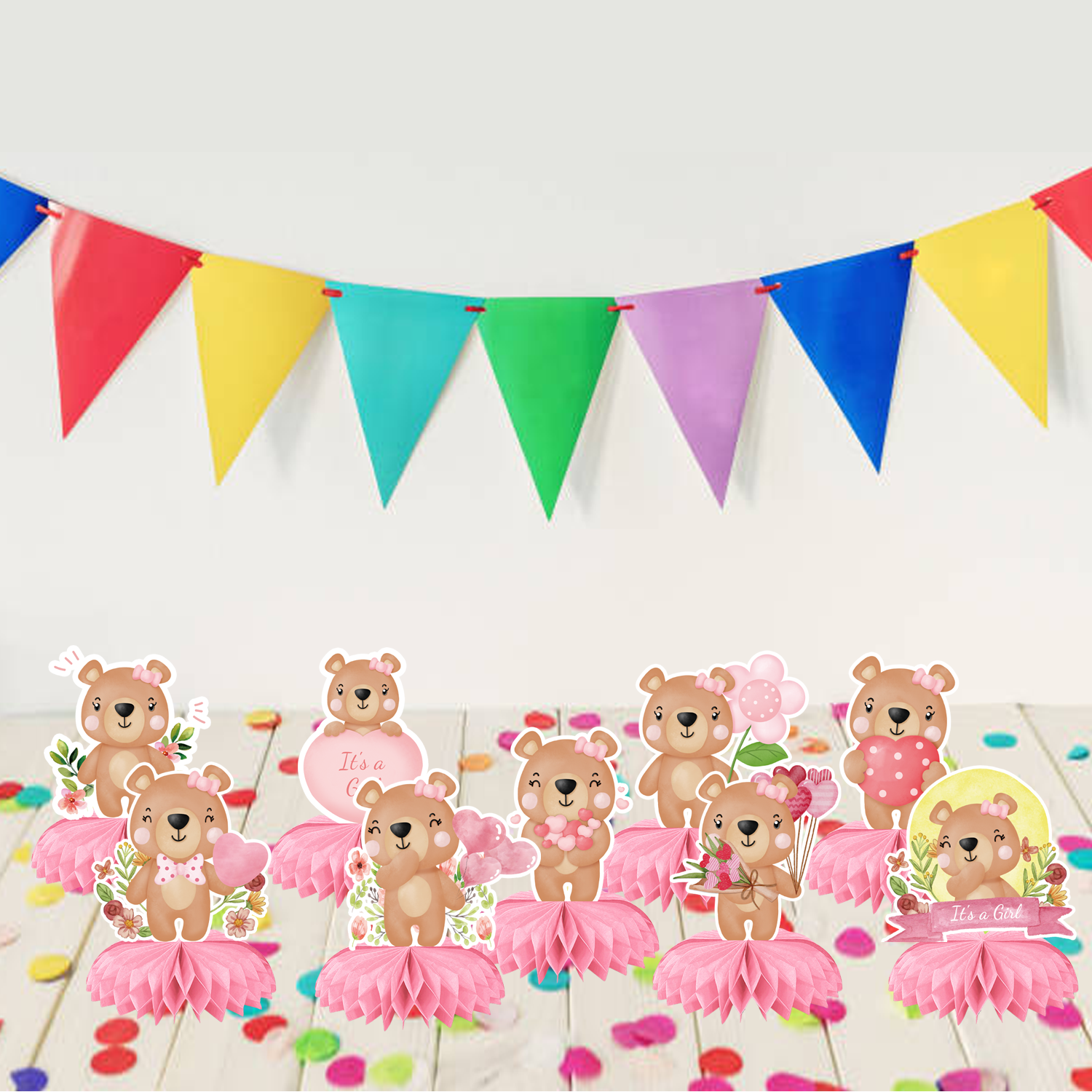 9Pcs Pink Bear 3D Honeycomb Ce - 3D Printing Table avaliação e preço