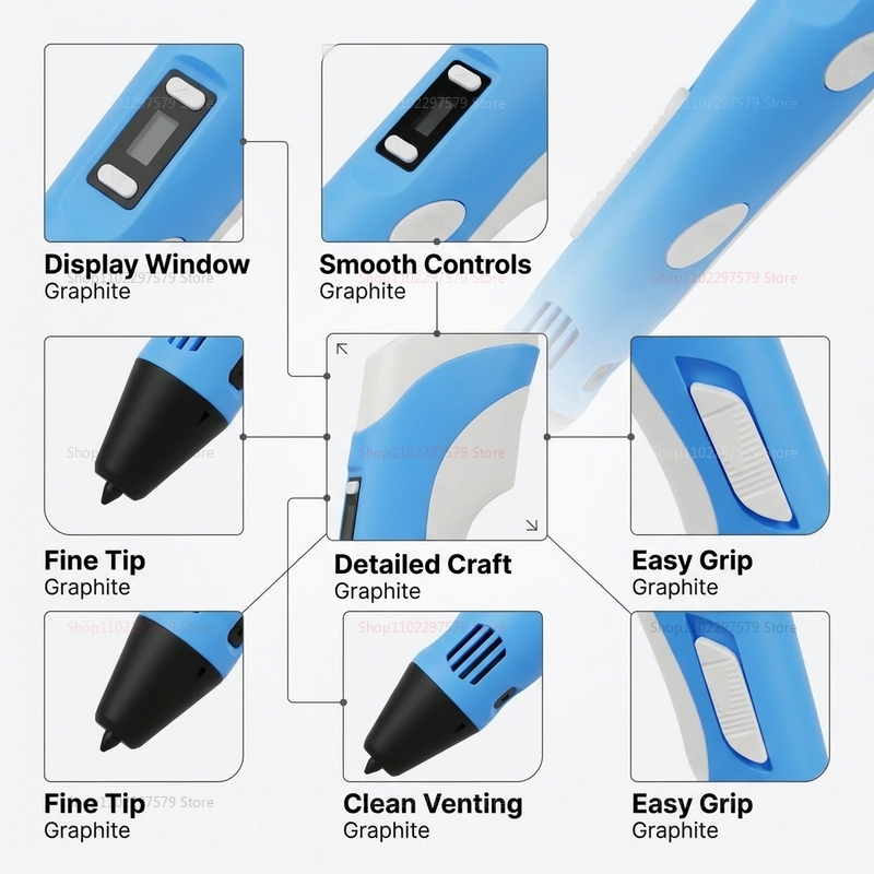 3D Printing Pen with 9M PLA Fi - 3D Printing Pen For Adults avaliação e preço