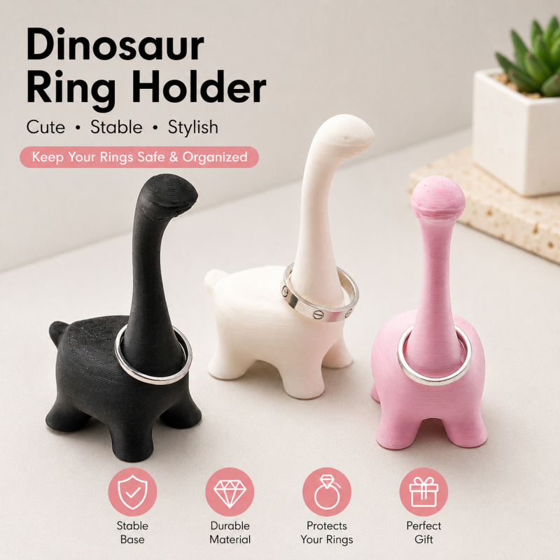 Cute Dinosaur Ring Holder 3D P - 3D Printing Table avaliação e preço