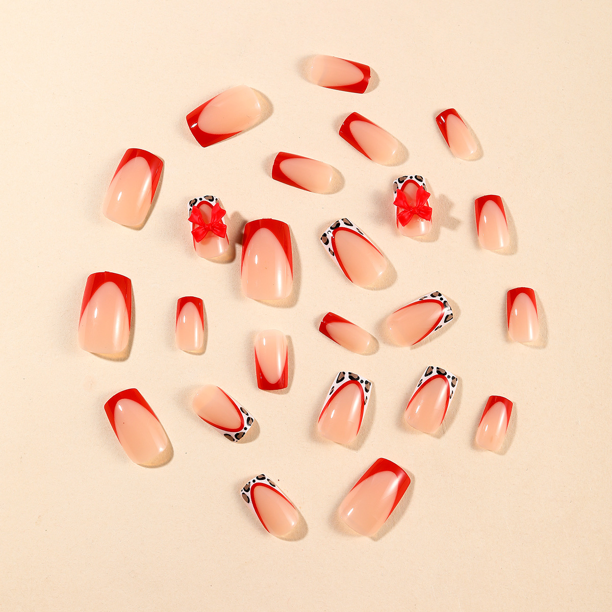 24pcs Red French Style Fake Na - 3D Printing Resin avaliação e preço