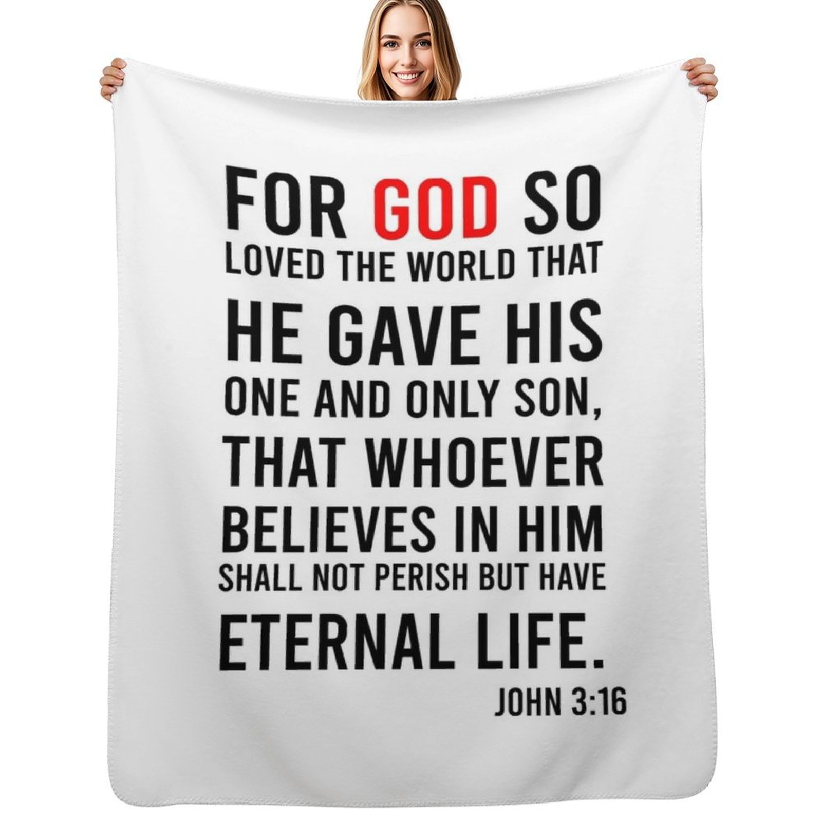 John 3:16 Bible Verse Throw Bl - 3D Printing Verse avaliação e preço