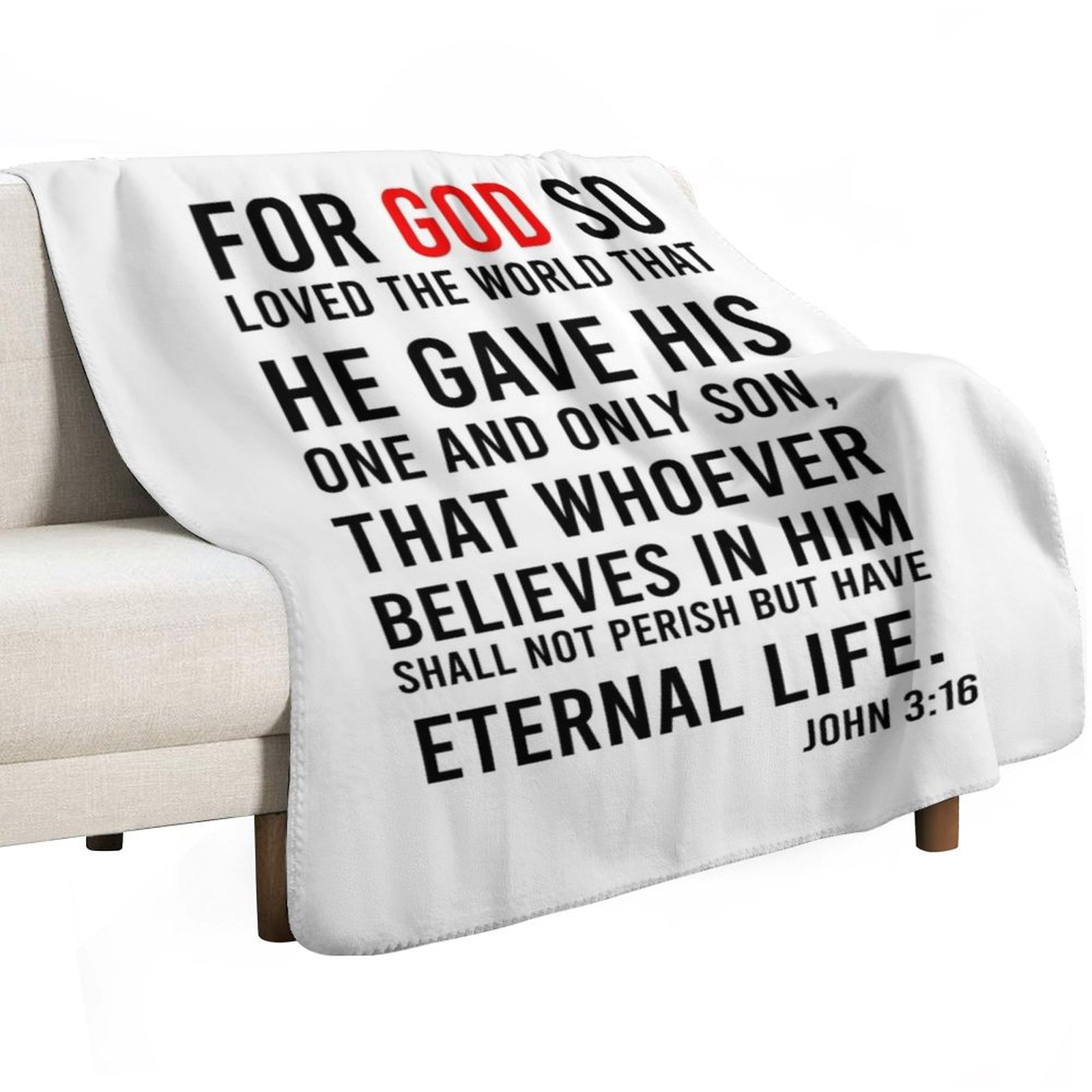 John 3:16 Bible Verse Throw Bl - 3D Printing Verse avaliação e preço