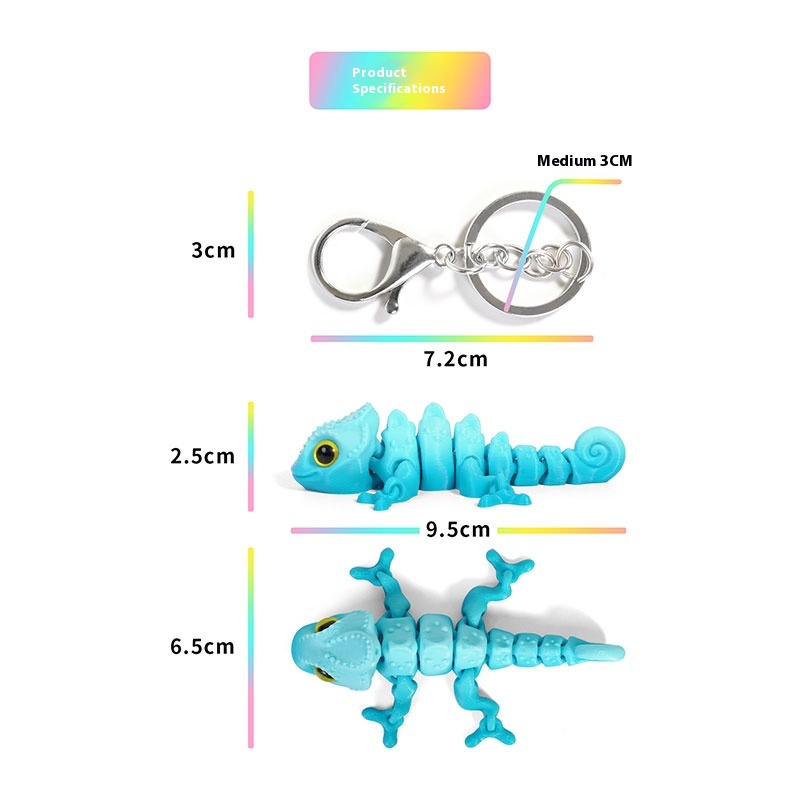3D Printed Chameleon Keychain  - 3D Printing Table avaliação e preço