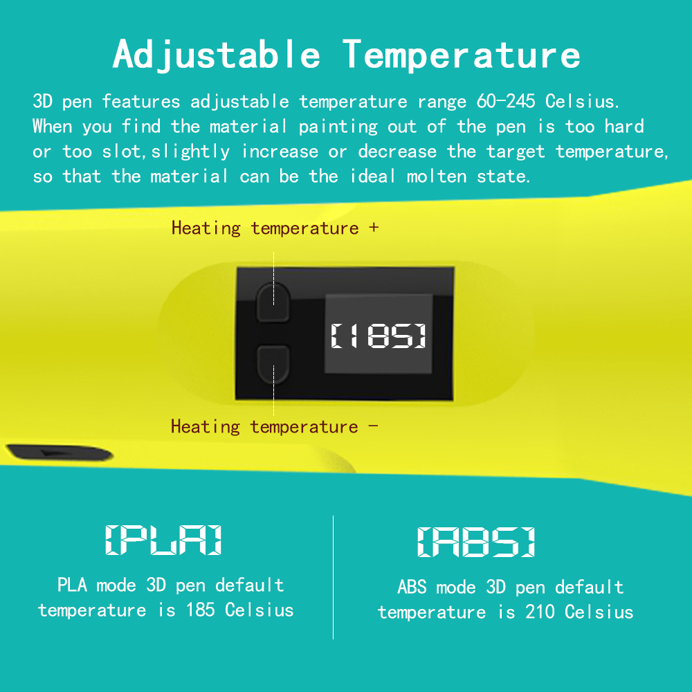 QCREATE 3D Pen Supports ABS PL - 3D Printing Pen For Adults avaliação e preço