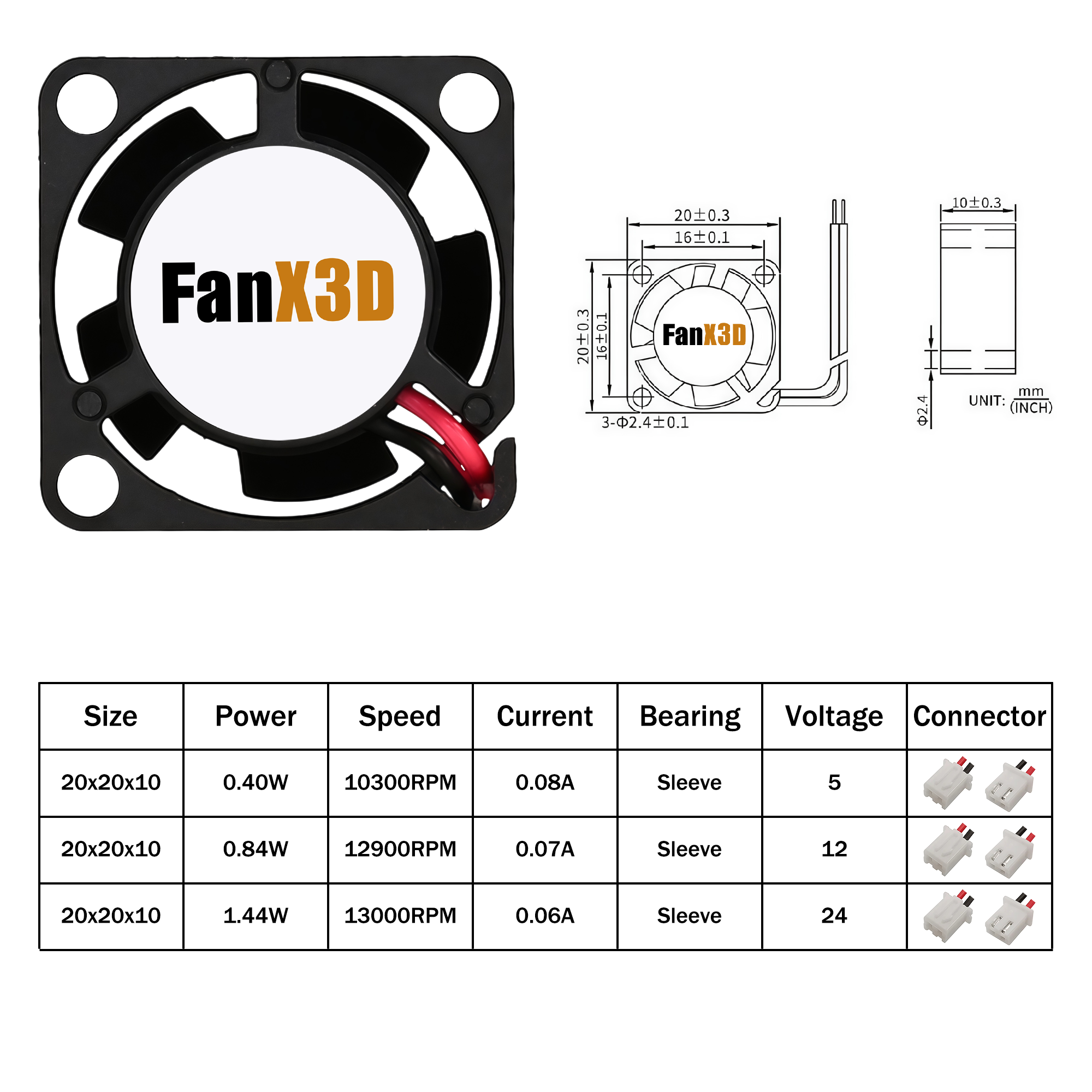 20x20x10MM 2010 DC 5V 12V 24V  - 3D Printing Machine avaliação e preço