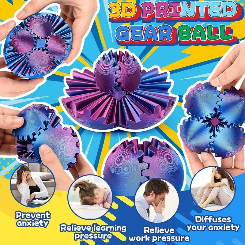 3D Printed Gear Ball Spin Ball - 3D Printing Table avaliação e preço