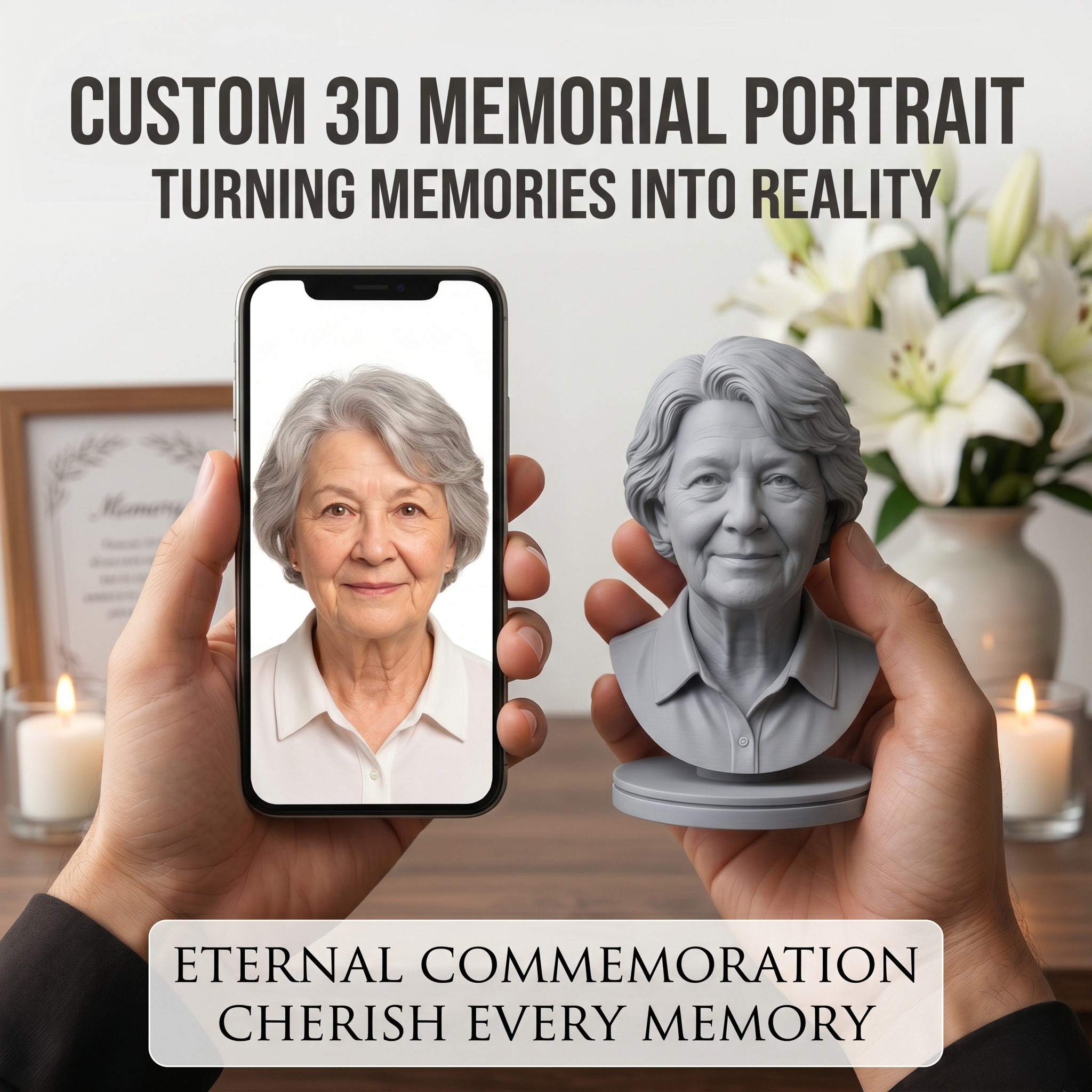 Personalized 3D Printed Bust F - 3D Printing Foto avaliação e preço