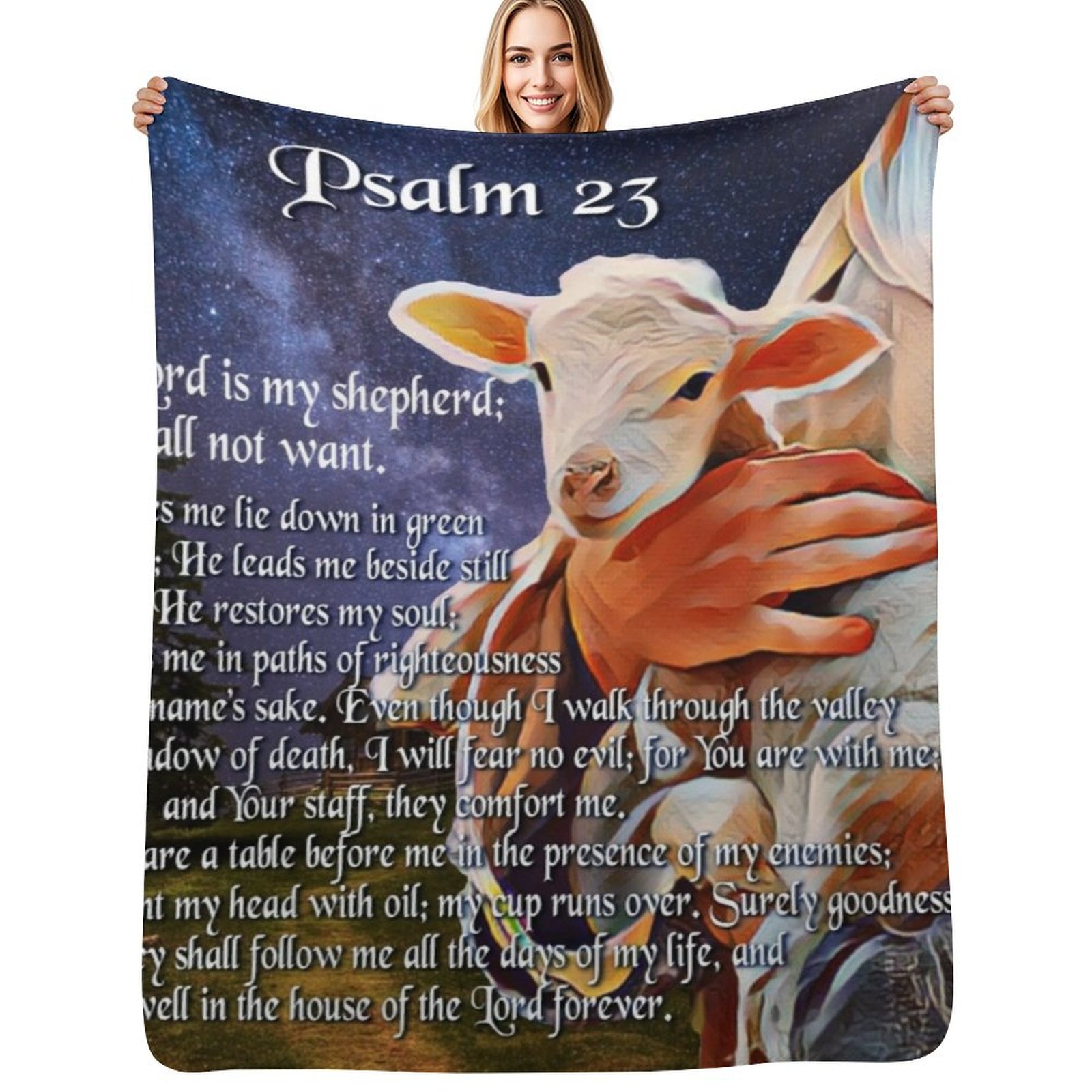 Psalm 23 Bible Verse Throw Bla - 3D Printing Verse avaliação e preço