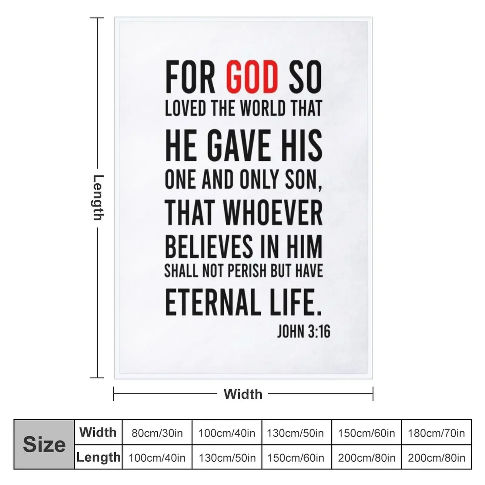 John 3:16 Bible Verse Throw Bl - 3D Printing Verse avaliação e preço
