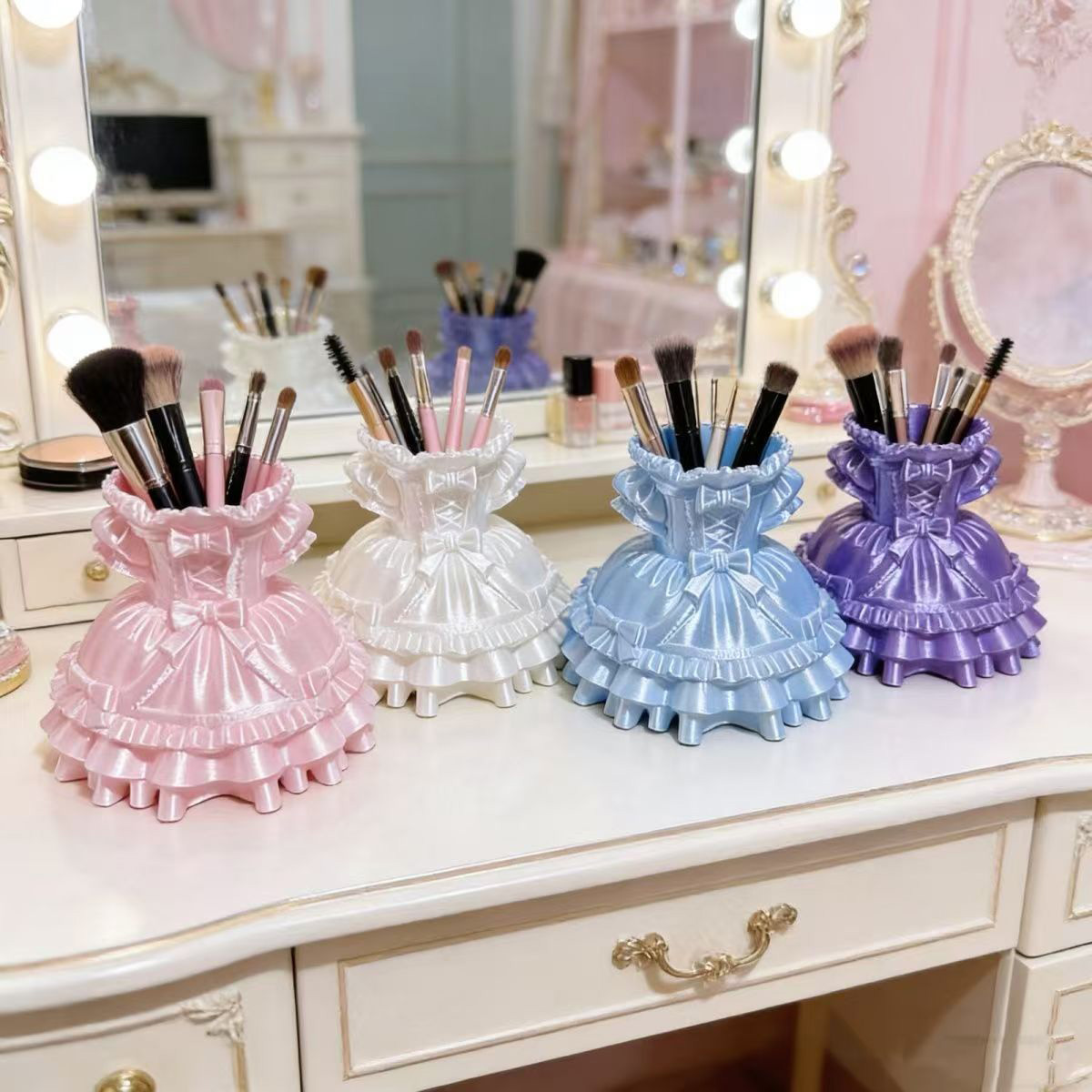 Princess Dress Makeup Brush Ho - 3D Printing Holder avaliação e preço