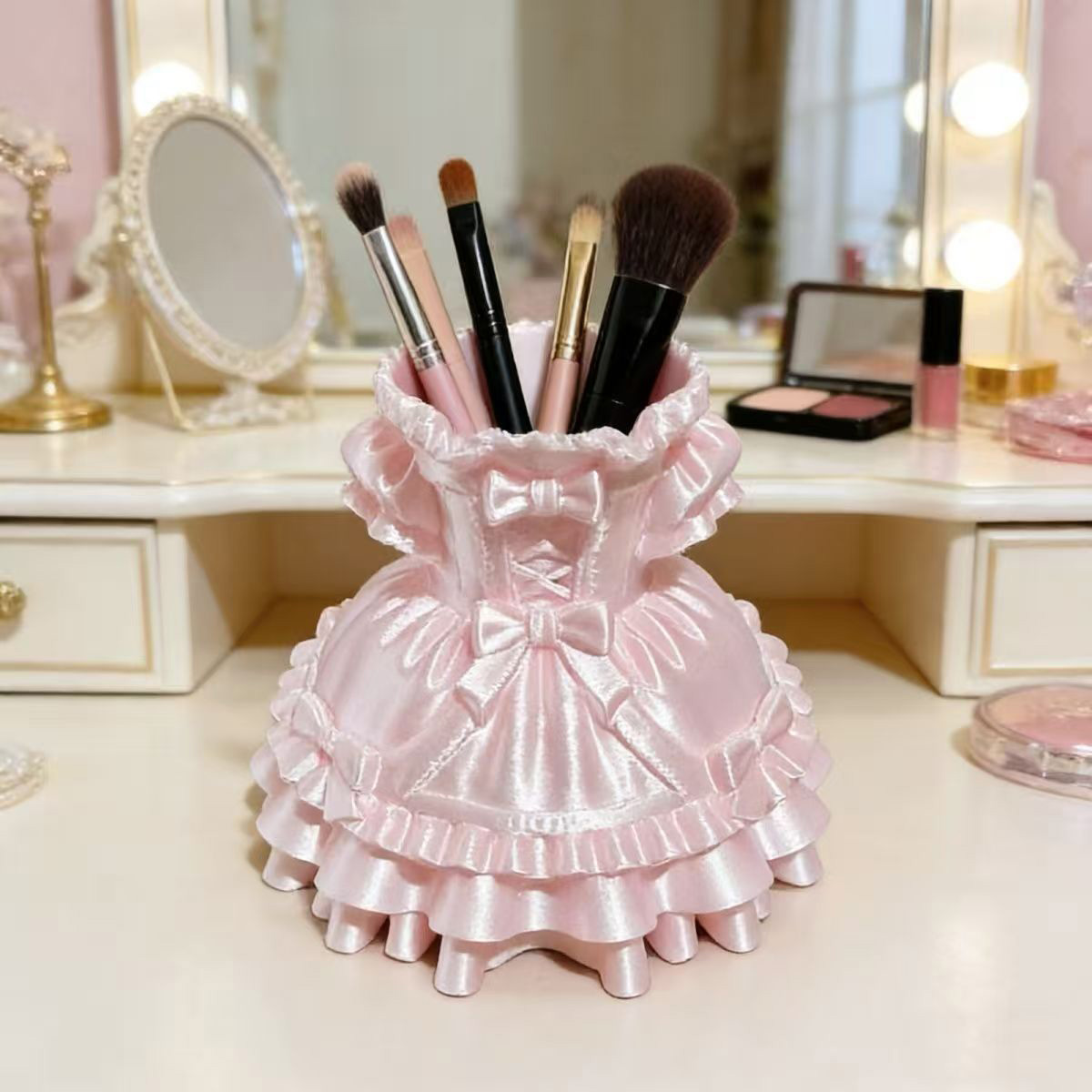 Princess Dress Makeup Brush Ho - 3D Printing Holder avaliação e preço