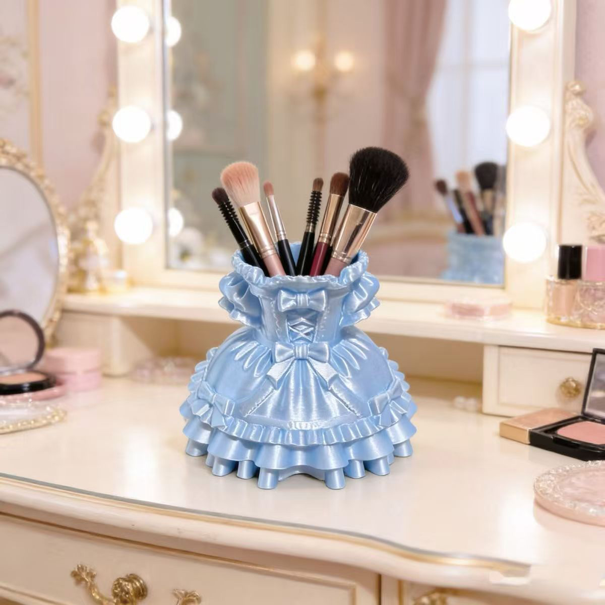 Princess Dress Makeup Brush Ho - 3D Printing Holder avaliação e preço