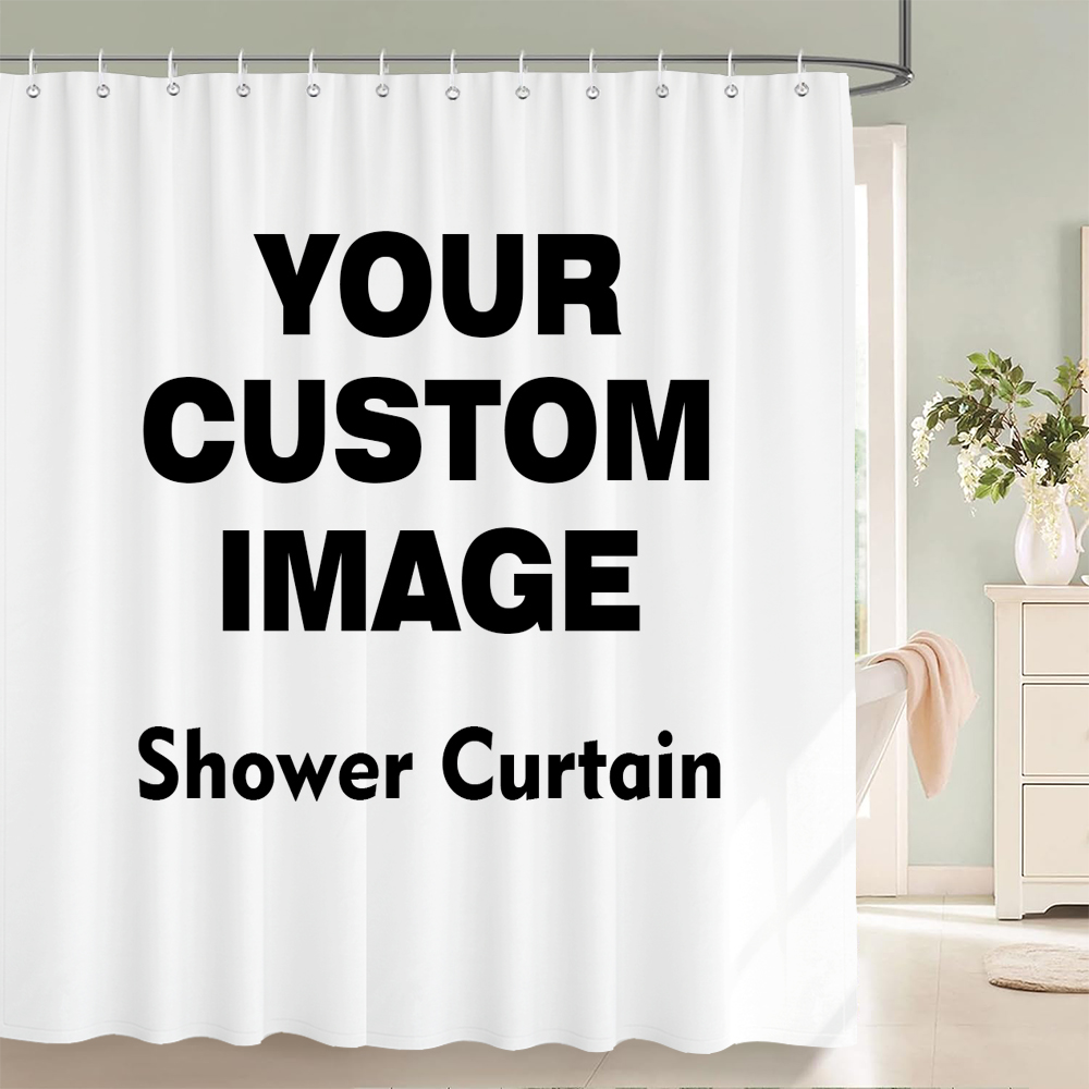 Custom Shower Curtain Bathroom - 3D Printing Foto avaliação e preço